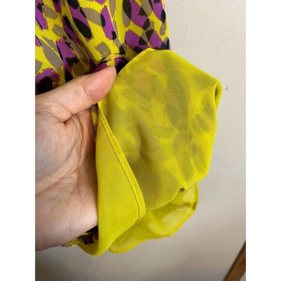 Matthew Williamson Dress M Green Animal Print Midi Tropical Retro Safari Floral - Picture 4 of 12